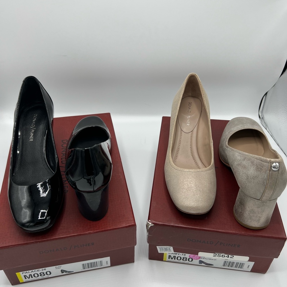 Two pairs of Donald/Pliner leather heels